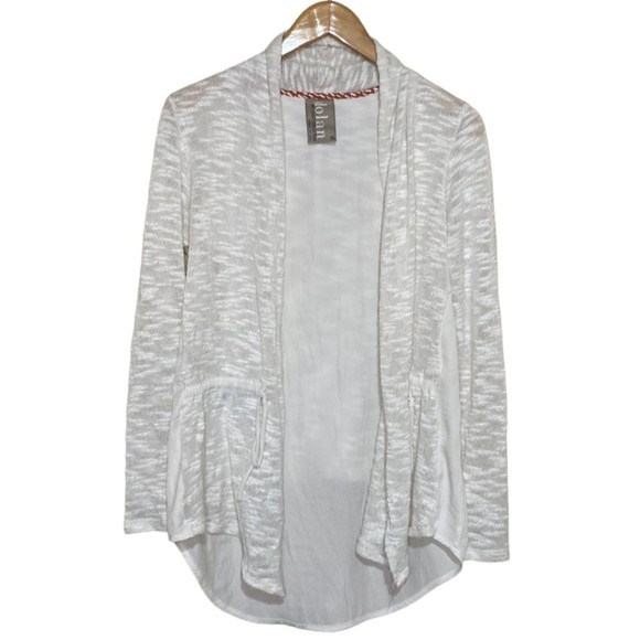 ANTHROPOLOGIE Dolan Slub Contrast Anorak Cream Cardigan XS - Picture 2 of 6